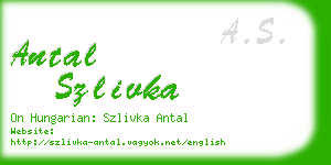 antal szlivka business card